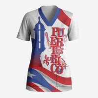 Puerto Rico Scrub Top Puerto Rican Proud El Morro Flag Wave Style