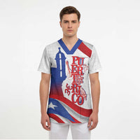 Puerto Rico Scrub Top Puerto Rican Proud El Morro Flag Wave Style