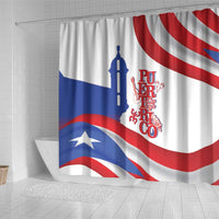 Puerto Rico Shower Curtain Puerto Rican Proud El Morro Flag Wave Style
