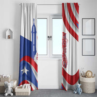 Puerto Rico Window Curtain Puerto Rican Proud El Morro Flag Wave Style