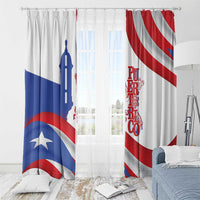 Puerto Rico Window Curtain Puerto Rican Proud El Morro Flag Wave Style