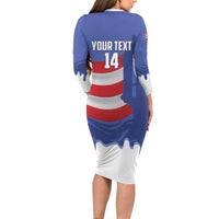 Puerto Rico 2026 Baseball Custom Long Sleeve Bodycon Dress Go Puerto Rican El Morro Drip Style