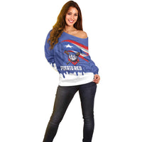 Puerto Rico 2026 Baseball Custom Off Shoulder Sweater Go Puerto Rican El Morro Drip Style