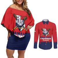 Panama 2026 Baseball Custom Couples Matching Off Shoulder Short Dress and Long Sleeve Button Shirt Go Champions Drip Style