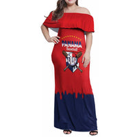 Panama 2026 Baseball Custom Family Matching Off Shoulder Maxi Dress and Hawaiian Shirt Go Champions Drip Style