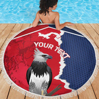 Panama 2026 Football Custom Beach Blanket Los Canaleros Harpy Eagle