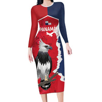 Panama 2026 Football Custom Long Sleeve Bodycon Dress Los Canaleros Harpy Eagle