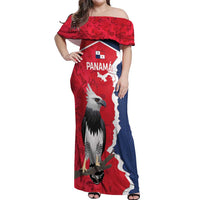 Panama 2026 Football Custom Off Shoulder Maxi Dress Los Canaleros Harpy Eagle