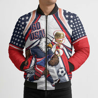 USA 2026 Soccer Custom Bomber Puffer Jacket United States Eagle Go Champions