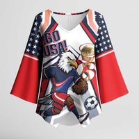 USA 2026 Soccer Custom Kimono Sleeve Blouse United States Eagle Go Champions