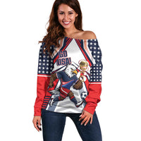 USA 2026 Soccer Custom Off Shoulder Sweater United States Eagle Go Champions
