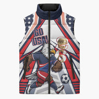 USA 2026 Soccer Custom Sleeveless Puffer Jacket United States Eagle Go Champions