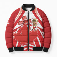 Canada 2026 Soccer Custom Bomber Puffer Jacket Les Rouges Go Champions