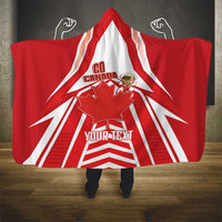Canada 2026 Soccer Custom Hooded Blanket Les Rouges Go Champions
