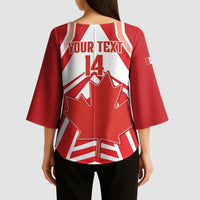 Canada 2026 Soccer Custom Kimono Sleeve Blouse Les Rouges Go Champions