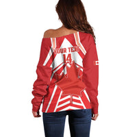 Canada 2026 Soccer Custom Off Shoulder Sweater Les Rouges Go Champions