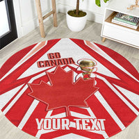 Canada 2026 Soccer Custom Round Carpet Les Rouges Go Champions