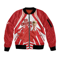 Canada 2026 Soccer Custom Sleeve Zip Bomber Jacket Les Rouges Go Champions