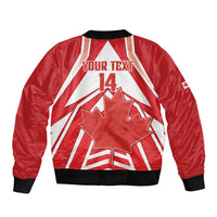 Canada 2026 Soccer Custom Sleeve Zip Bomber Jacket Les Rouges Go Champions