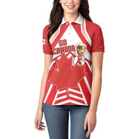 Canada 2026 Soccer Custom Women Polo Shirt Les Rouges Go Champions