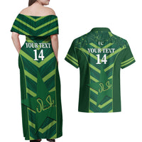 Custom Pakistan Cricket Couples Matching Off Shoulder Maxi Dress and Hawaiian Shirt 2024 World Cup Go Shaheens - Wonder Print Shop