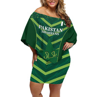 Custom Pakistan Cricket Family Matching Off Shoulder Short Dress and Hawaiian Shirt 2024 World Cup Go Shaheens - Wonder Print Shop