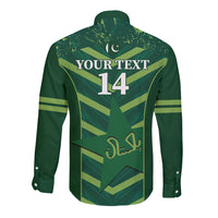 Custom Pakistan Cricket Long Sleeve Button Shirt 2024 World Cup Go Shaheens - Wonder Print Shop