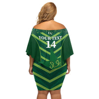 Custom Pakistan Cricket Off Shoulder Short Dress 2024 World Cup Go Shaheens - Wonder Print Shop
