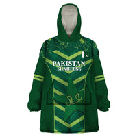 Custom Pakistan Cricket Wearable Blanket Hoodie 2024 World Cup Go Shaheens - Wonder Print Shop