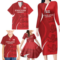 Custom England Cricket Family Matching Long Sleeve Bodycon Dress and Hawaiian Shirt 2024 World Cup Go Champions - Wonder Print Shop