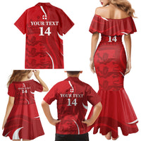 Custom England Cricket Family Matching Mermaid Dress and Hawaiian Shirt 2024 World Cup Go Champions - Wonder Print Shop