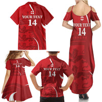 Custom England Cricket Family Matching Summer Maxi Dress and Hawaiian Shirt 2024 World Cup Go Champions - Wonder Print Shop