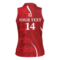 Custom England Cricket Women Sleeveless Polo Shirt 2024 World Cup Go Champions - Wonder Print Shop