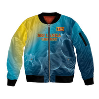 Custom Sri Lanka Cricket Sleeve Zip Bomber Jacket 2024 World Cup Go The Lions - Wonder Print Shop