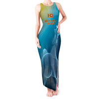Custom Sri Lanka Cricket Tank Maxi Dress 2024 World Cup Go The Lions - Wonder Print Shop