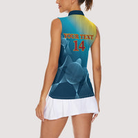 Custom Sri Lanka Cricket Women Sleeveless Polo Shirt 2024 World Cup Go The Lions - Wonder Print Shop