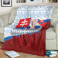 Slovakia Independence Day Blanket Slovak Map With Rosa Slavic Pattern