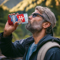 Slovakia Independence Day 4 in 1 Can Cooler Tumbler Slovak Map With Rosa Slavic Pattern