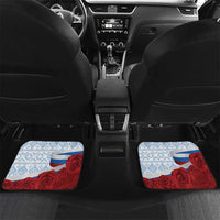 Slovakia Independence Day Car Mats Slovak Map With Rosa Slavic Pattern