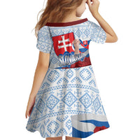 Slovakia Independence Day Family Matching Long Sleeve Bodycon Dress and Hawaiian Shirt Slovak Map With Rosa Slavic Pattern