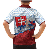 Slovakia Independence Day Family Matching Mermaid Dress and Hawaiian Shirt Slovak Map With Rosa Slavic Pattern