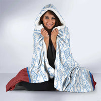 Slovakia Independence Day Hooded Blanket Slovak Map With Rosa Slavic Pattern