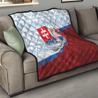 Slovakia Independence Day Quilt Slovak Map With Rosa Slavic Pattern