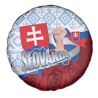 Slovakia Independence Day Spare Tire Cover Slovak Map With Rosa Slavic Pattern
