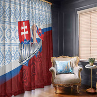 Slovakia Independence Day Window Curtain Slovak Map With Rosa Slavic Pattern