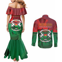 Burkina Faso Independence Day Couples Matching Mermaid Dress and Long Sleeve Button Shirt National Heroes Monument Proud