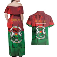 Burkina Faso Independence Day Couples Matching Off Shoulder Maxi Dress and Hawaiian Shirt National Heroes Monument Proud