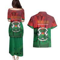 Burkina Faso Independence Day Couples Matching Puletasi and Hawaiian Shirt National Heroes Monument Proud