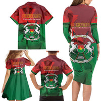 Burkina Faso Independence Day Family Matching Long Sleeve Bodycon Dress and Hawaiian Shirt National Heroes Monument Proud