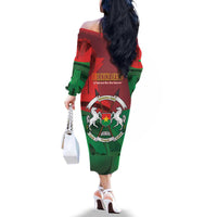 Burkina Faso Independence Day Family Matching Off The Shoulder Long Sleeve Dress and Hawaiian Shirt National Heroes Monument Proud